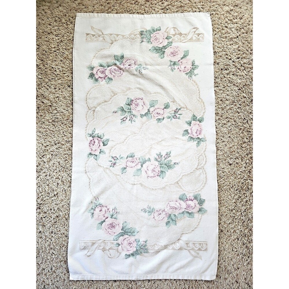 Jessica McClintock Vintage Lace Cottage Floral Bath Towel Bedding Coordinate